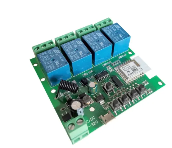 Умный выключатель Tuya Zigbee, 4-канальный переключатель для модуля освещения/двигателя, работает с мостом Tuya Zigbee, шлюзом Zigbee