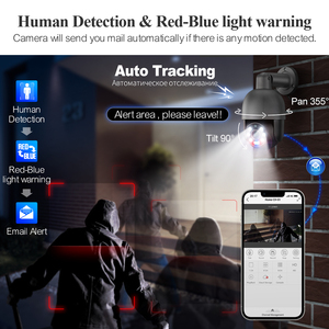 Kamera <span class=keywords><strong>cctv</strong></span> kamera kubah nirkabel 4k, sistem <span class=keywords><strong>cctv</strong></span> kamera ptz wifi 8mp keamanan Alarm cahaya merah dan biru 32CH