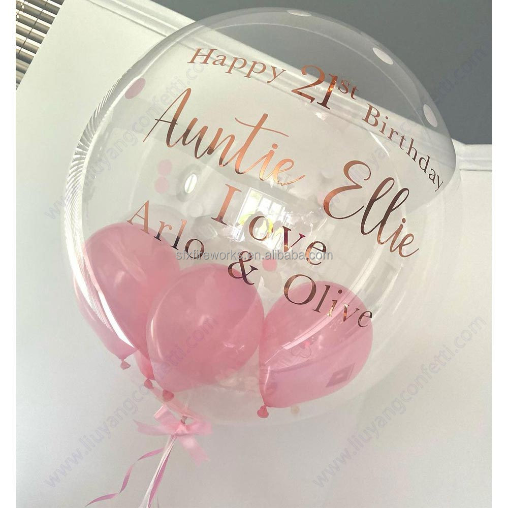 Palloncini Trasparenti Giganti Per Riempimento - 6 Pezzi Da 76 Cm - Bobo A Bocca Larga Pre-allungati - TPU - Per San Valentino, Matrimoni, Feste