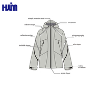 Vestes de dessin technique personnalisées OEM Service de conception de manteau coupe-vent imperméable pour hommes pour les marques de vêtements de sport