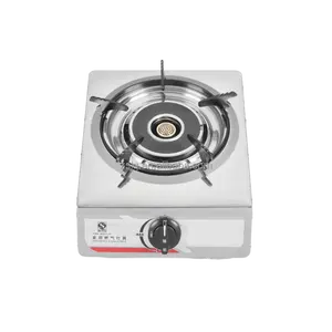 China Supply commercial Table Stainless Steel Cooktop double cast iron burner gas stove