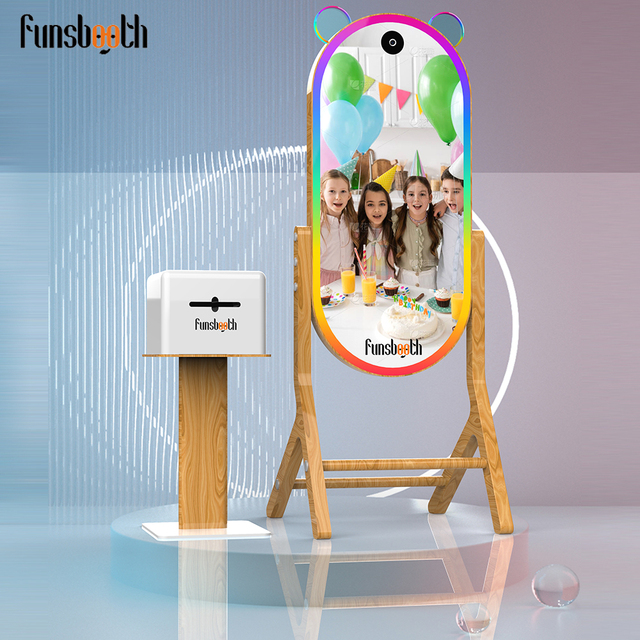 Funsbooth High-quality Magic Mirror Photo Booth with Built-in Camera 43-inch Touch Screen 48MP for Wedding Events