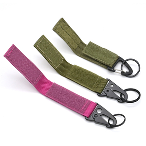 <span class=keywords><strong>Nylon</strong></span> Karabiner Schlüssel bund mit Vel Cro Klett verschluss Schlüssel anhänger Kurze Handgelenk bänder Robuster Schlüssel ring für Rucksack zubehör - Product Image 4
