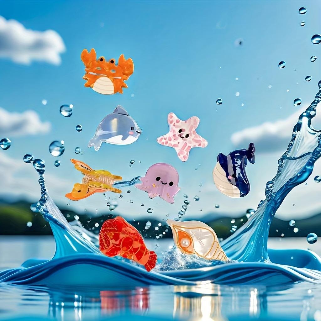 GENYA Small Lovely Sea Animals Claw Clip Milti Color Cartoon Animal Customized Mini Acetate Claw Clip for Women Kids