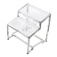 Hôtel commercial Restaurant Ustensiles de cuisine Acier inoxydable Gastronorm Alimentaire GN Pan Double Ligne Titulaire pour Ingrédients