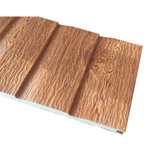 Revestimiento de Paredes Exteriores, Paneles de Metal de Aluminio para Fachadas, Paneles de Revestimiento de Espuma de Poliuretano con Relieve de Madera - Product Image 5