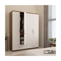 Meubles sur mesure Armoire en bois à quatre portes avec tiroir Armoire pour bébé à domicile Armoire en plastique Style populaire Armoires de luxe