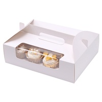 Boîtes d'emballage en carton blanc avec poignée, 12 pièces, fenêtre en PVC, muffins à pâtisserie transparents, tarte aux œufs, petits gâteaux
