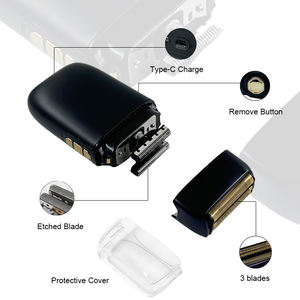 Afeitadoras eléctricas de 3 velocidades con cabezal de afeitado, recortadora de barba de peluquero con triple lámina, regalos para hombres - Product Image 2