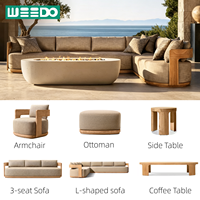 Maßgefertigtes Teakholz Luxus-Gartenmöbel-Set Wetterfeste Terrassen-Gartensofa-Kissen-Set Villa Outdoor-Möbel-Set
