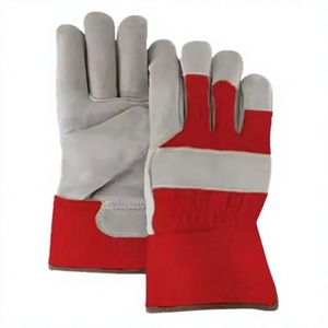 Gants de sécurité en cuir de vachette de qualité supérieure, paume en cuir croûte, dos en coton robuste, antidérapants, usage industriel, certifiés CE - Product Image 2