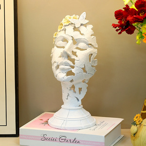 Mystic Arts European Style Hollow Face Sculpture Resin Gold Black Decor Home Desktop Ornament Art <b>Craft</b> Gift - Product Image 4