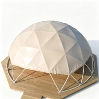 Tente Dôme Géodésique Extérieure Géante 10x10m, Tente Sphérique Effet Surface Lunaire en PVC Oxford, Ouverture Rapide Quatre Saisons pour le Camping