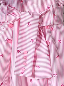 Falda Infantil para Niñas, Estilo Europeo Americano, con Lazo en Contraste de Color, Estampada, de Poliéster Cepillado, Corte en A, Nueva Colección 2026 - Product Image 5