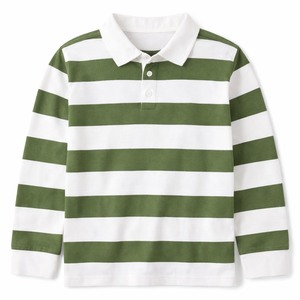 Polo en piqué de coton à logo personnalisé, coupe classique, vêtements pour garçons, chemises rayées vertes et blanches, <span class=keywords><strong>t</strong></span>-shirts, polos, uniformes - Product Image 1
