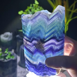 Grosir lampu silinder fluorit pelangi kerajinan kristal kualitas tinggi Natural massal penyembuhan Reiki untuk dekorasi - Product Image 2