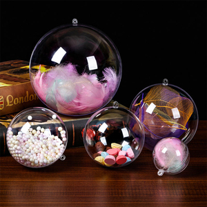 Boules de Noël modernes transparentes en plastique incassable de 80 mm pour décorations DIY, artisanat et décoration intérieure suspendue - Product Image 1
