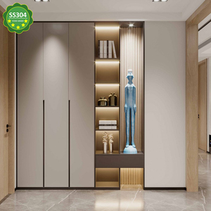 Hyxion Closet Stainless Steel 4 Door Steel <strong>Wardrope</strong> Bedroom s Wardrobes - Product Image 1