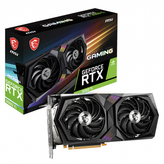 Used MS'I GeForce RTX 3060 Ti GAMING 8G Graphics Card With 14 Gbps Memory Speed 8GB GDDR6 Memory for Desktop