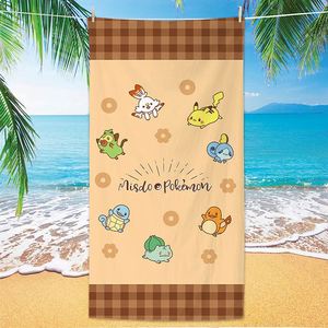 Toalla de Playa de Microfibra Absorbente con Impresión Digital Simple y Dibujos Animados para el Verano y Uso Doméstico - Product Image 2
