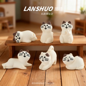 Figurines de chat en résine Lanshuo, miniatures 3D, décorations animales pour la maison, ornements de bureau, artisanat en plastique époxy - Product Image 2