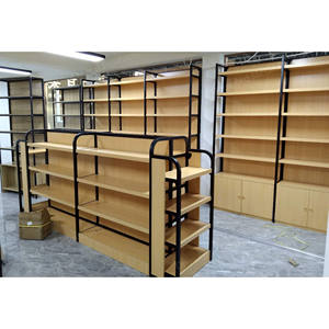 Étagères en bois sur mesure pour les supermarchés Étagères en bois et en acier Étagères en bois à double face pour gondole pour magasin de détail - Product Image 3