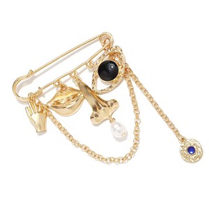 Broche Zooying <span class=keywords><strong>con</strong></span> borlas de ojos, nariz y boca exagerados, estilo dulce y divertido, pin de cintura ajustado <span class=keywords><strong>con</strong></span> características faciales para vestido de mujer - Product Image 3