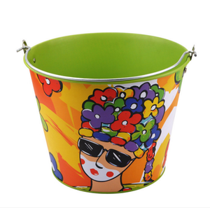 Hot bán 5L 10L Vòng mạ kẽm kim loại tin Ice <span class=keywords><strong>Bucket</strong></span> với biểu tượng tùy chỉnh cho 6 chai bia cho Đảng - Product Image 2