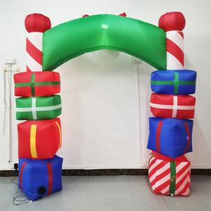 Xmas Arch şişme havaya uçurmak açık hava süslemeleri 10 FT dev noel şişme kemer hediye kutuları - Product Image 5