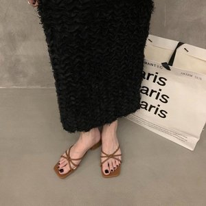 French Style Women's Slide <b>Sandals</b> 2026 Summer New Outdoor Daily All Match Flat One Strap Casual Slippers For Ladies - Product Image 4