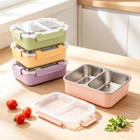 Boîte à lunch isotherme portable en titane pur à compartiments, étanche et scellée, pour étudiants et employés de bureau