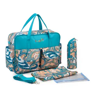 0903 Fait sur commande En Gros De Mode 2021 Portable Multifonctionnel Polyester Nouveau-Né Étanche Voyage Couches Bébé Fourre-Tout Maman Sac