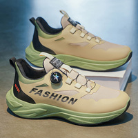 Chaussures décontractées ultra-légères pour hommes, style rétro sportif, en maille, modèle été 2026, avec bouton rotatif, semelles souples et amortissantes, pour étudiants