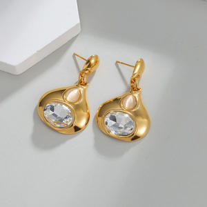 <span class=keywords><strong>Pendientes</strong></span> de Zirconia en Forma de Lágrima, Chapados en Oro Real de 18K sobre Acero Inoxidable, Resistentes a la Decoloración, Ligeros, Joyería Vintage de Lujo <span class=keywords><strong>para</strong></span> Mujer - Product Image 4