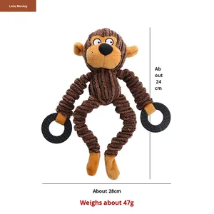 Pet Supplies Cute Animal Pet Plush <b>Toy</b> Stuffed Dog Squeaky <b>Toy</b> Durable Corduroy Chew <b>Toy</b> Bite-Resistant Teeth Grinding For Puppy - Product Image 6