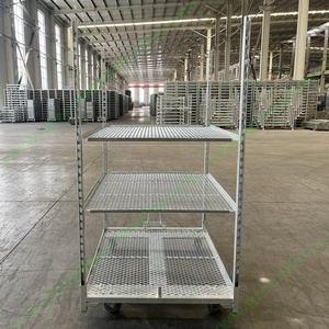 Haute qualité 44 ''x 46'' chariot de serre galvanisé galvanisé à chaud panier de transport de pépinière de plantes support de vente aux enchères de fleurs - Product Image 2