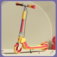 Trottinette d'équilibre pliable à deux roues pour enfants en plastique avec siège inclus, hauteur réglable, roues lumineuses, frein avant
