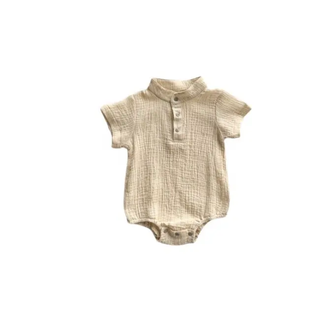 Wholesale Various Color 100% Cotton baby rompers set unisex plain baby romper for sale