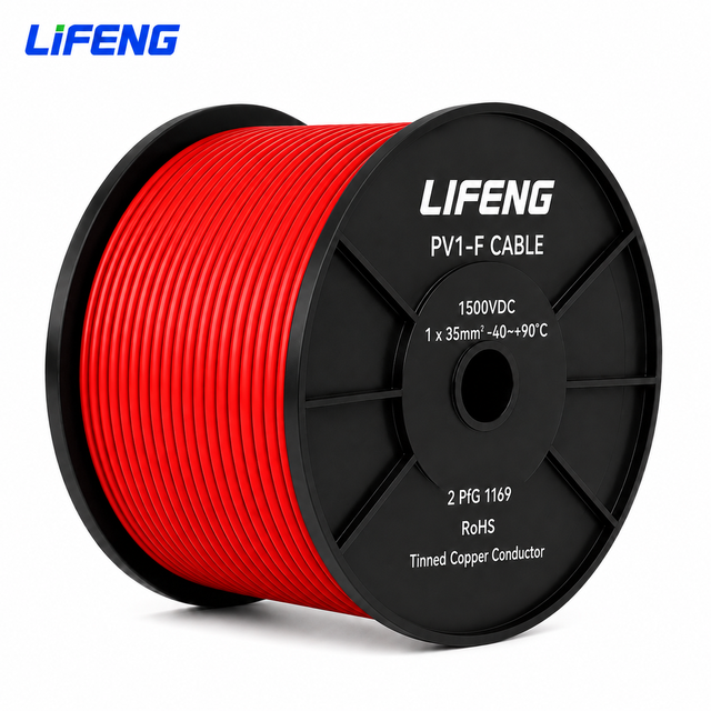 Solar PV Cable for for Tinned Copper XLPO DC 4mm 6mm 10mm IP68 Rated 0.6/1KV AC 1500V DC LiFeng Brand