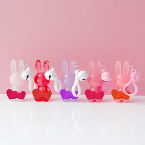 Porte-clés tendance en forme de lapin mignon pour tube de brillant à lèvres, flacon d'huile à lèvres, contenant de gloss, emballage cosmétique multi-tailles, logo personnalisé - Product Image 4