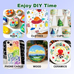Premium 36-Color Brush Tip Acrylic <b>Paint</b> Marker Pens Plastic DIY Crafts Packaging Art Markers for Xmas Gifts - Product Image 4