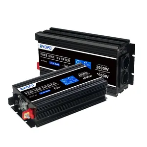 Inverter daya gelombang sinus murni, Inverter daya 12v 24v 48V ke 220v 230V 240V 600w 2000w 3000w 4000w dengan layar LCD