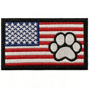 Tactical Dog Patches Felt Embroidery American Flag & Paw Print Service Dog Badge <b>Set</b> for Working Dog Vest No Stock - Product Image 2