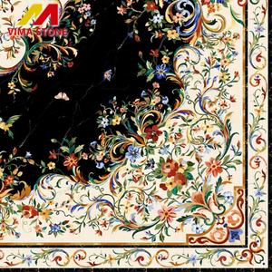 Incrustation de médaillon de marbre de motif de marbre de jet d'eau de conception de fleur faite à la main compliquée de style de la <span class=keywords><strong>France</strong></span> pour le projet de palais d'hôtel - Product Image 2