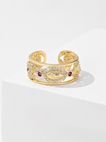 Bijoux de mode religieux, ensembles de bracelets et de bagues, accessoires unisexes, laiton plaqué or, zircon