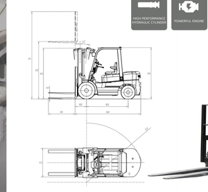 2 톤 2.5 톤 3 톤 3.5 톤 헤비 듀티 디젤 지게차 4x4 공압 타이어 사이드 시프터로 포트 컨테이너 처리 - Product Image 6