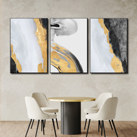 Lot de 3 tableaux encadrés sur toile, art mural abstrait vert et beige, décoration moderne pour salon, impression