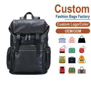 Factory Direct Genuine <b>Leather</b> Structured Mens <b>Backpack</b> Cotton Lining-Zipper Anti-Theft <b>Large</b> Capacity Low MOQ for Global - Product Image 2