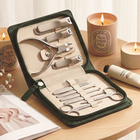 Kit de manucure et pédicure en acier inoxydable de qualité supérieure, étui de rangement en cuir avec fermeture éclair, ensemble d'outils professionnels pour le soin des ongles