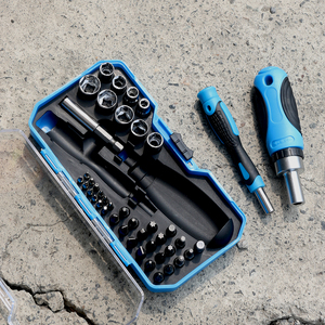 MYJ 44 Pcs Multifunctional Ratchet <b>Screwdriver</b> Tool <b>Set</b> Cross Hexagon Portable Household Maintenance 44 Pcs Multi-functional - Product Image 3